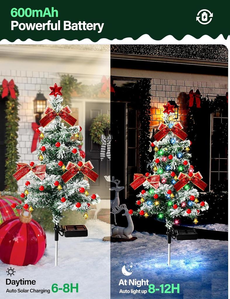 Christmas Tree Light Solar Powered Cedar Waterproof Outdoor Light Garden Lawn Christmas New Year's Garland Festival Party