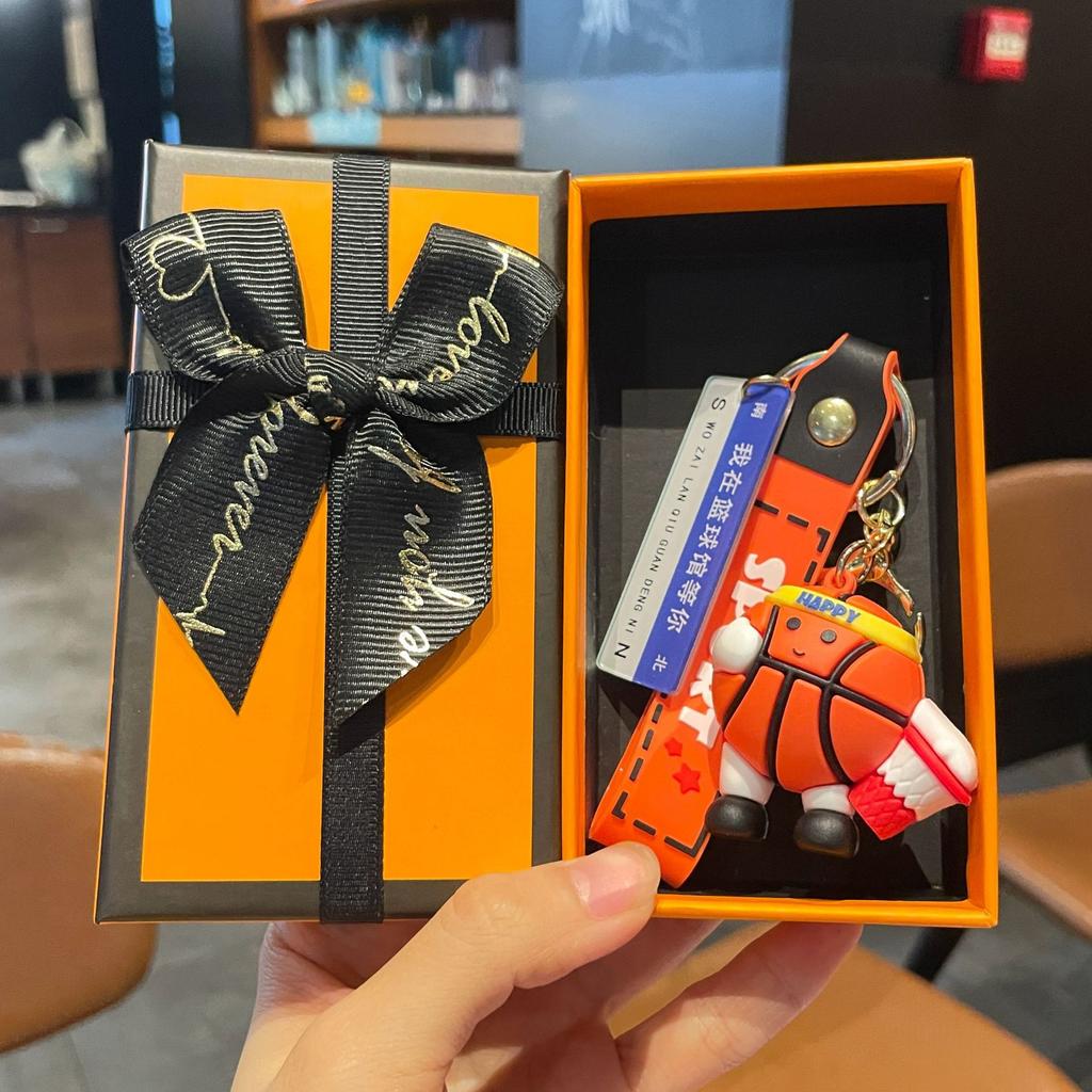 Original Badminton Figurine Keychain Fashionable Fun Cartoon Tennis Pendant Small Gift Football-related Souvenir