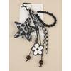 New leopard print five-pointed star pendant accessories fashion beaded flower braided rope bag pendant keychain