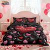 3pcs Valentine's Day Romantic Love Imitation 3D Print Coreles Down Duvet Cover Set Multi Size Bedrom Beding Decoration