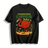 Strawberrini Flamangini Funny Strawberry Flamingo Graphic Tee Pure Cotton T-shirt