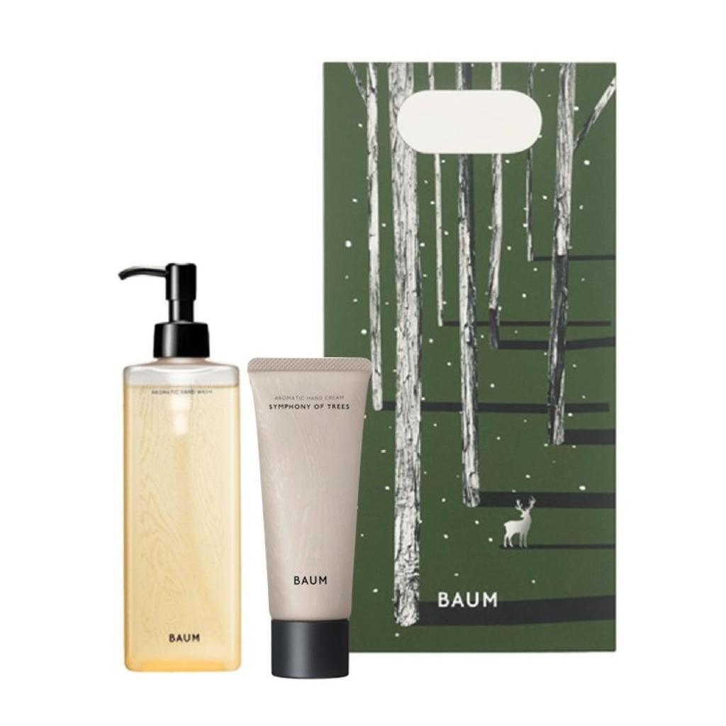 BAUM Aromatic Hand Wash 300mL Aromatic Hand Cream 75g Gift Set Hand Wash Hand Cream WOODLAND OF TREES Scent Hand Hand Birthday Organic Trees + (2024