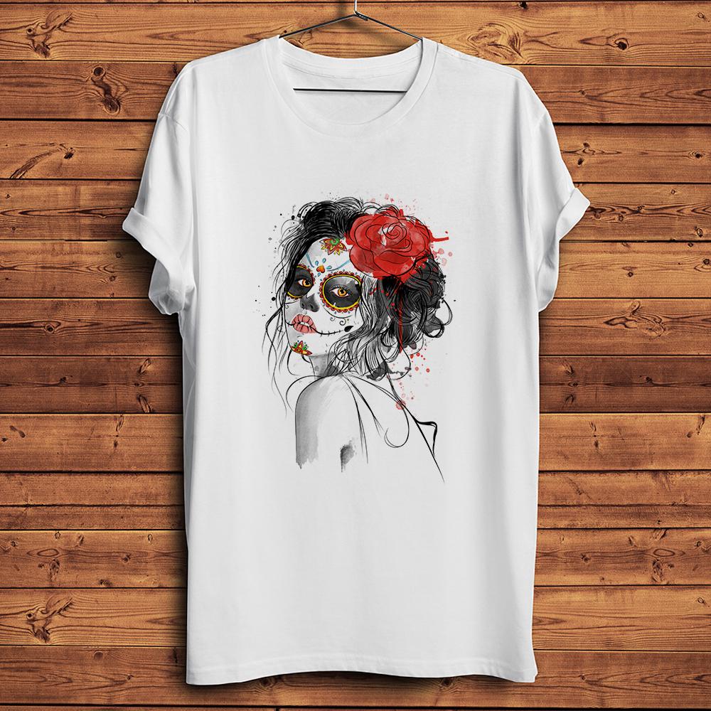 

Day of The DeadMexico Calavera Sugar Skull Cool TShirtWhite Casual Short Sleeve Unisex TshirtNoGlue Breathable Print S