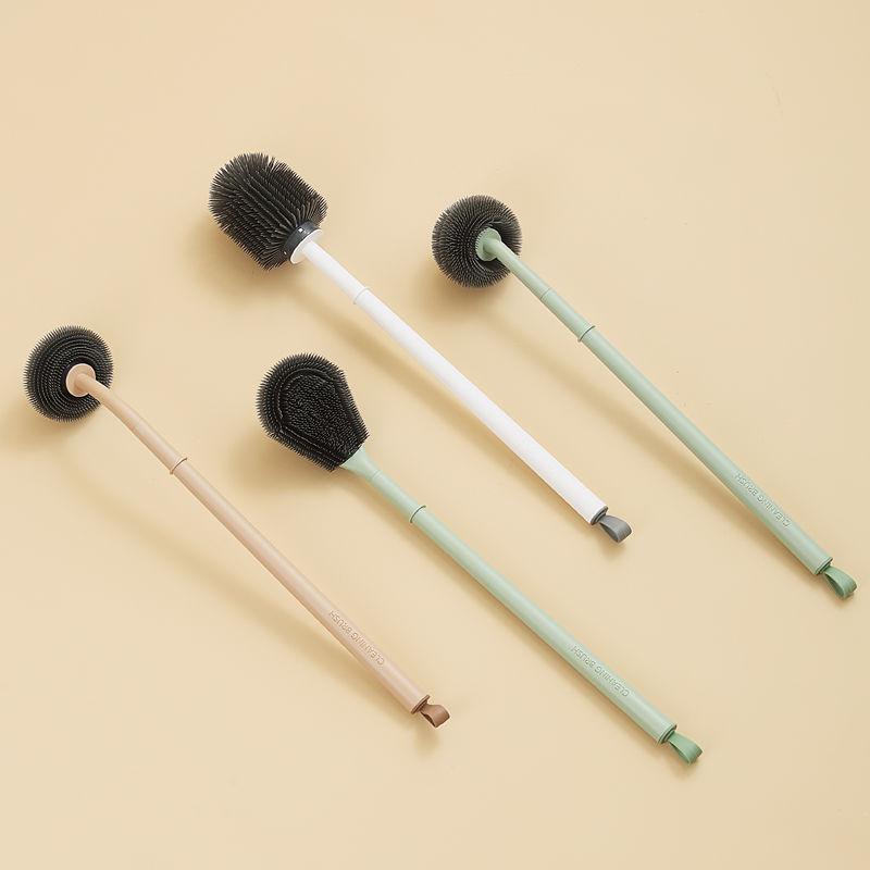 Toilet Brush with Base No Dead Corners Household Bathroom Cleaning Brush Long Handle Toilet Brush Wall Mounted Toilet Brush