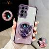 Luxury Plating Butterfly Stand Mirror Phone Case For Samsung A06 A16 A05S A35 A55 A54 A36 A56 Soft Silicone Shockproof Cover