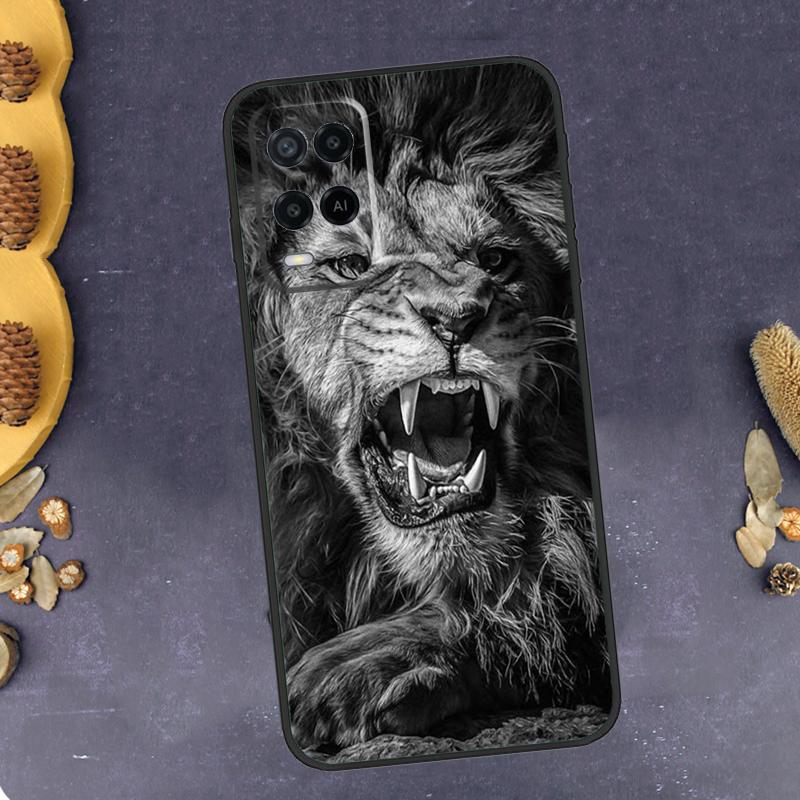 Animal Lion Phone Case For Oppo A94 A74 A54 A15 A18 A38 A58 A78 A98 A40 A60 A80 A16 A76 A96 A57S A17 A77