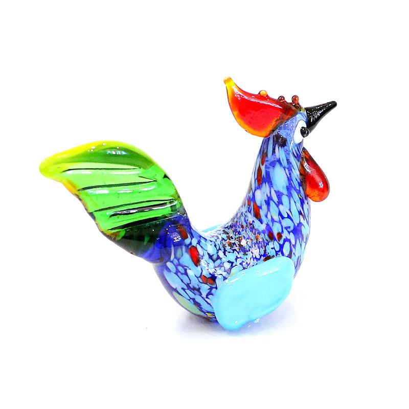 Tacchino in Vetro di Murano Statuetta Pollo Carino Ornamento per Casa Scrivania Stanza Interna Decorazione Collezione Regalo Festivo Capodanno Natale