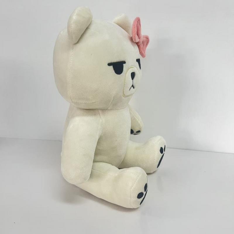 Kpop MIRA Witch Hunters Official Merchandise Square Face Bow Tie Bear Plush Toy 27cm Stuffed Animal Doll Gift