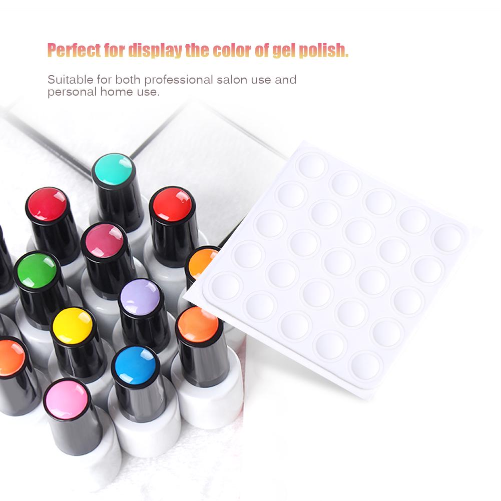 1 x 25Pcs Nail Color Button UV Gel Polish Display Label Sticker Adhesive Paster