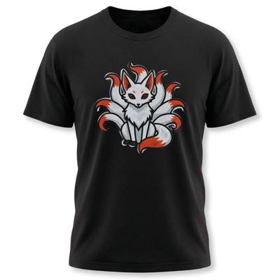 Nine Tailed Fox Kitsune T-Shirt | Japanese Mythology Spirit Fox Graphic Tee