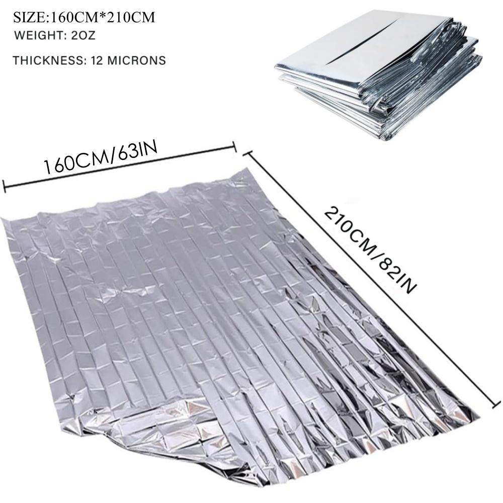 1-3PCS Windproof Waterproof Foil Thermal Emergency Blanket Survival Gear First Aid Military Rescue Kit for Camping Outdoor250