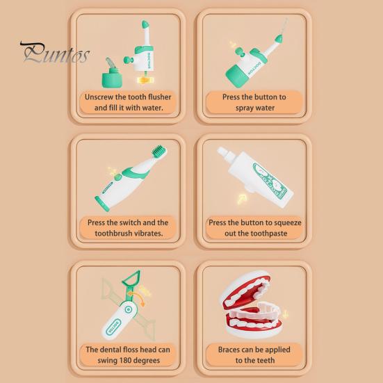 Dentist Kit for Toddlers Smart Dental Chair Playset Rotating Table Operating Light Water Function Educational Pretend Play Toys for Kids 2-4 Early