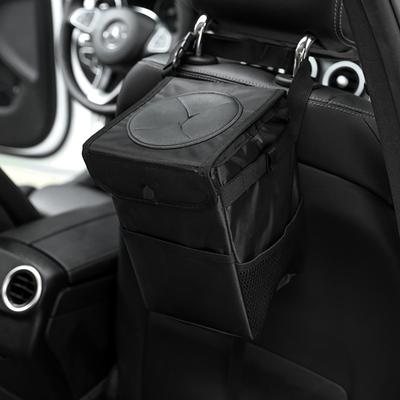 Car Trash Can with Lid Car Folding Storage Box Waterproof Car Garbage Can Car Seat Storage