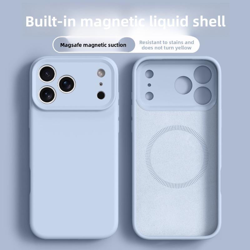 al Liquid Silicone Magnetic Phone Case For For Iphone 17 16 1 14 13 12 Pro Max Plus 17 Air For Soft Protection Cover