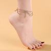 Double love anklet fringe full diamond multi-layer anklet rhinestone beach anklet Anklet female