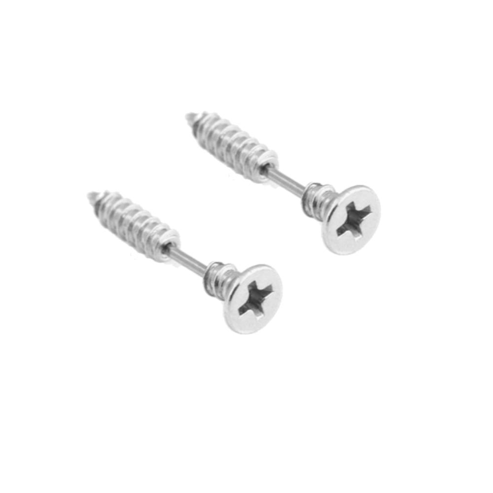 Stainless Steel Unisex Stud Earrings Punk Gothic Hip Hop Style Phillips Screw Pin Hoop Drop Dangle Earring Set