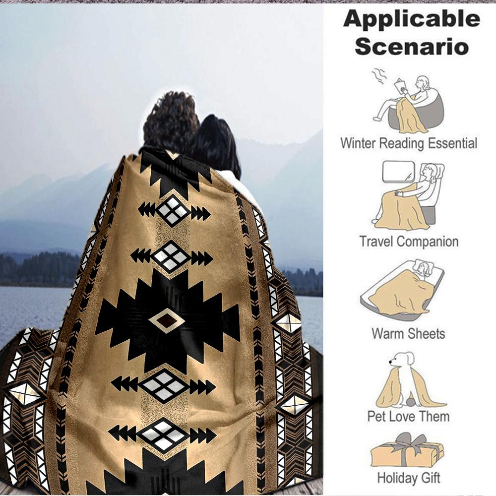 1Pc Native American Blanket Soft And Comfortable Casual Warm Camping Travel Christmas Halloween Xmas Gift M924454