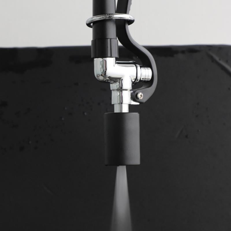Industrial Restaurant Sink Faucets set 45" Flexible Hoses Black Sprayers set Pre-Rinses Hoses with Spray Valves for Sink
