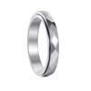 4mm Stainless Steel  Ring Wedding Engagement Band Rose Golded/Silvery Multi Faceted Fashion Band