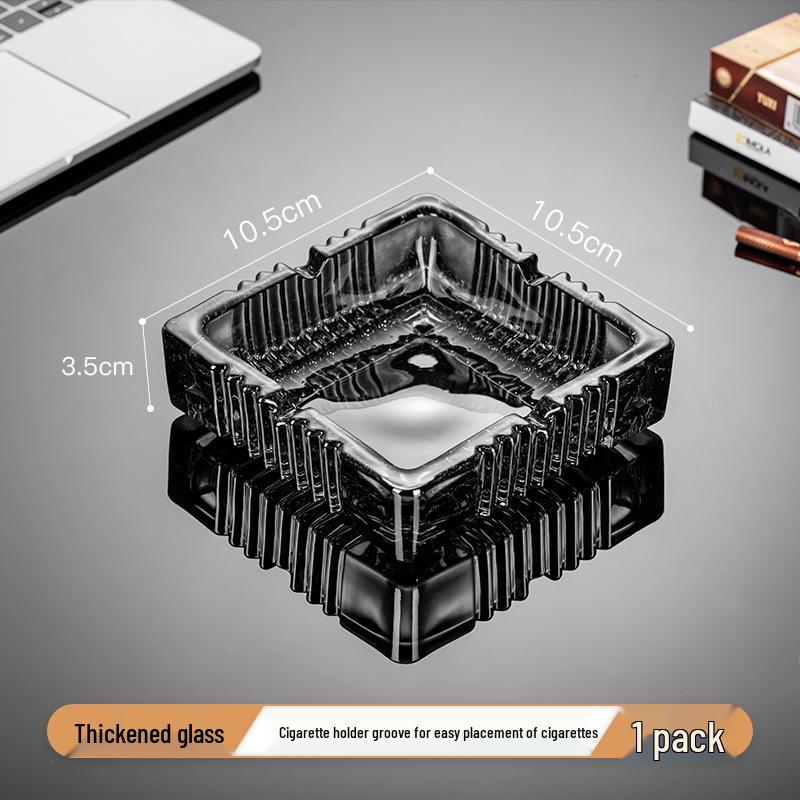 Crystal Glass Ashtray: Elegant, Fly-Repellent Design for Home or Office