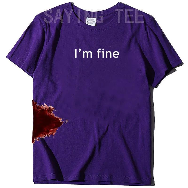 I'm Fine Graphic Novelty Sarcastic Movie Halloween Costume Humor Scary Funny T Shirt Gifts for WoClothing Graphic Tee