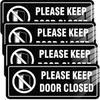 4 Pack- Please Keep Door Closed Signs Self-Adhesive, 8x3Inch Acrylic Keep Door Closed Sign for Business Store, Shop, Cafe, Office, Restaurant