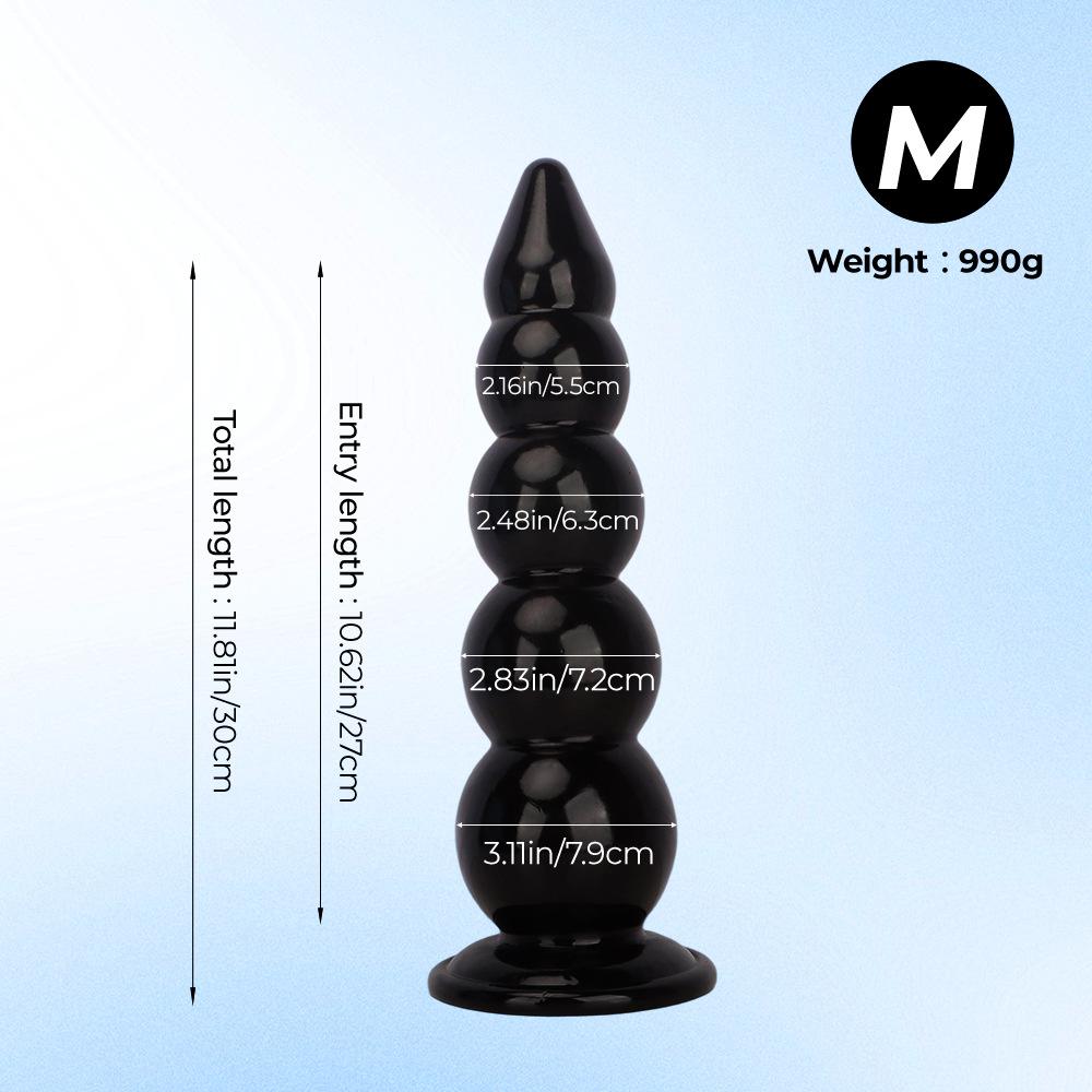 Black PVC Extra Large Anal Plug with Suction Cup Big Thick Fisting Dildo Anal Expander Masturbator Sex Toy
