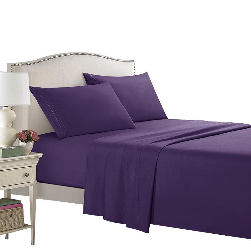 Weiou Embroidered Solid Color Four-Piece Bedding Set