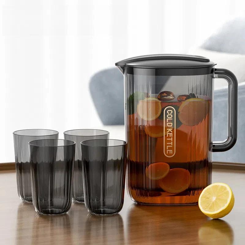 Iced Tea Pitcher Lemonade Kettle and Handle with Lid Juice Water Jug Water Pitcher for Home Office Cold Water Juice Jar