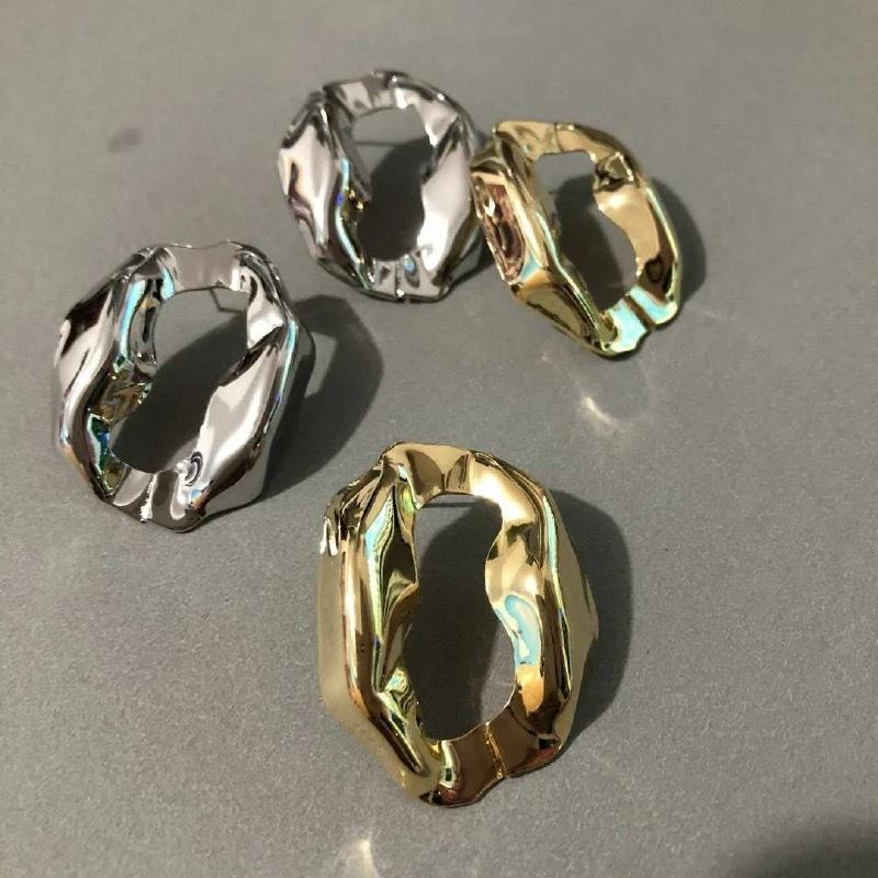 Vintage Minimalist Irregular Round Drop Earrings for Women Geometric Chunky Metal Circle Dangle Fashion Punk Statement Jewelry
