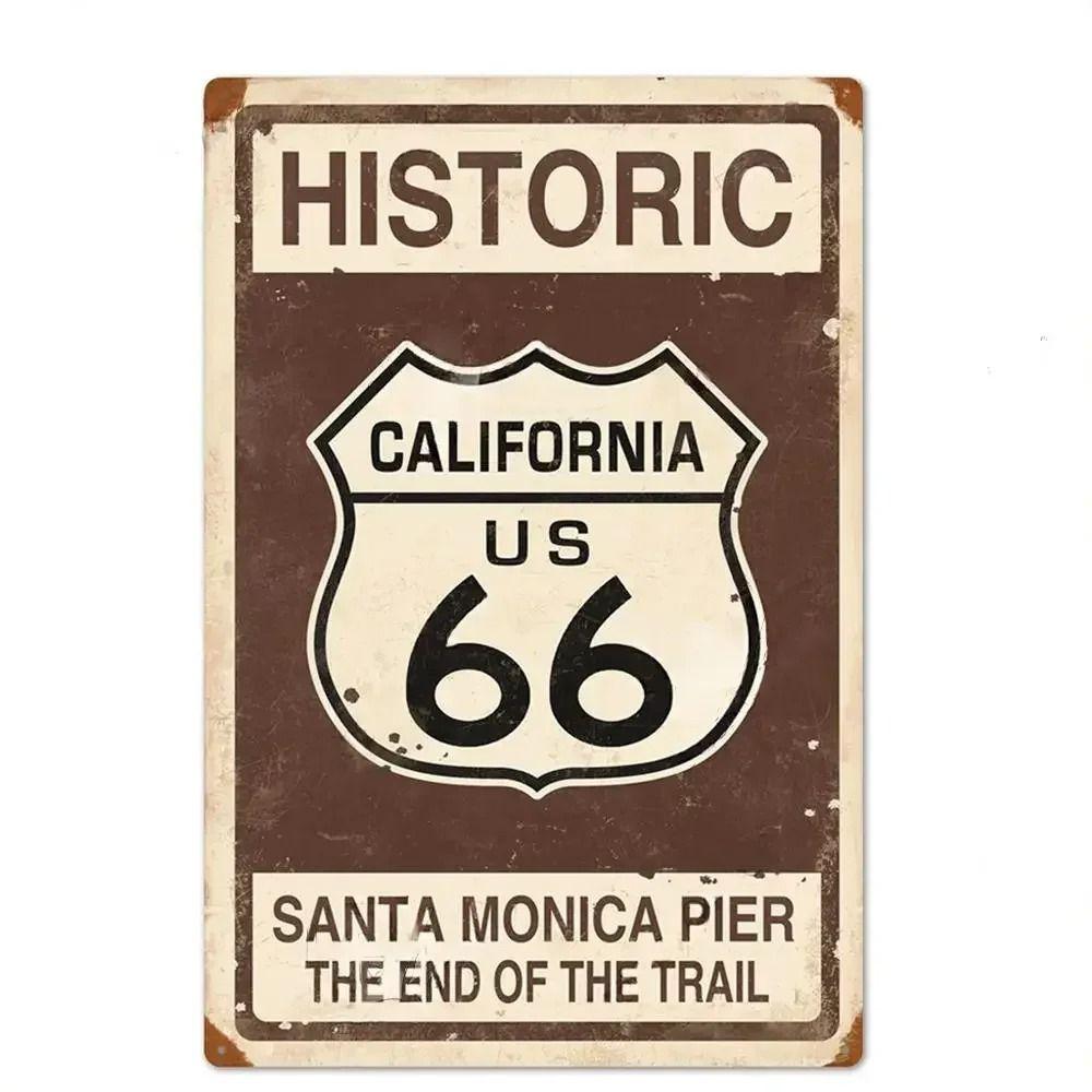 Route 66 Souvenir License Plate, American Auto Metal Sign 20x30cm