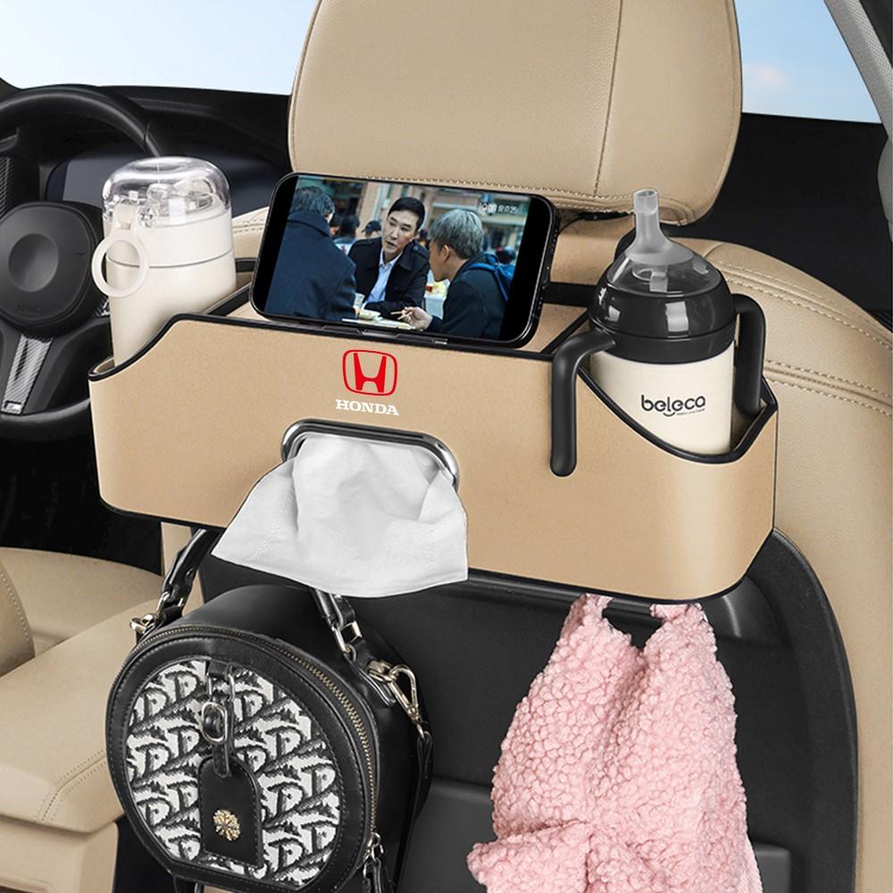 PU LeatherCar Seat Back Storage Box Tissue Box Water Cup Mobile Phone Holder For Honda Civic Accord Jazz CR-Z Element Insight AK7