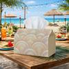 1pc Art Deco Tissue Box - Multi-functional Napkin Dispenser, Two Sizes Available Made of Durable Polyester, Decorated with Lotus Flower Scale Arch, Su