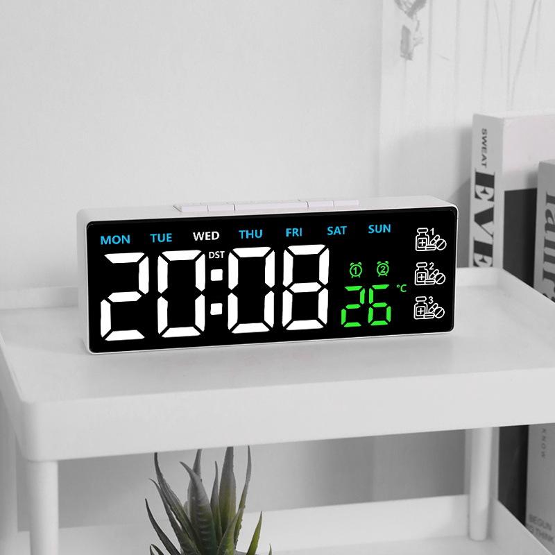 New Medicine Reminder Alarm Clock LED Multi-function Alarm Clock Simple Desktop Clock Temperature Display Alarm Clock