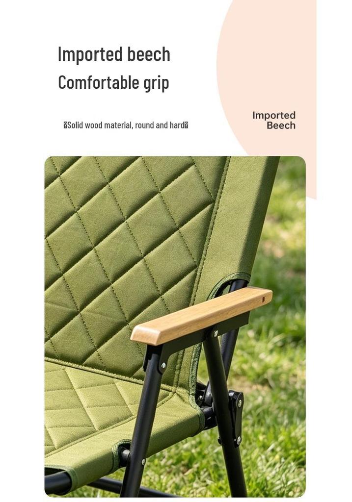 Kermit Cotton-Padded Portable Folding Chair - Outdoor, Camping, Beach, Fishing, No Assembly Needed