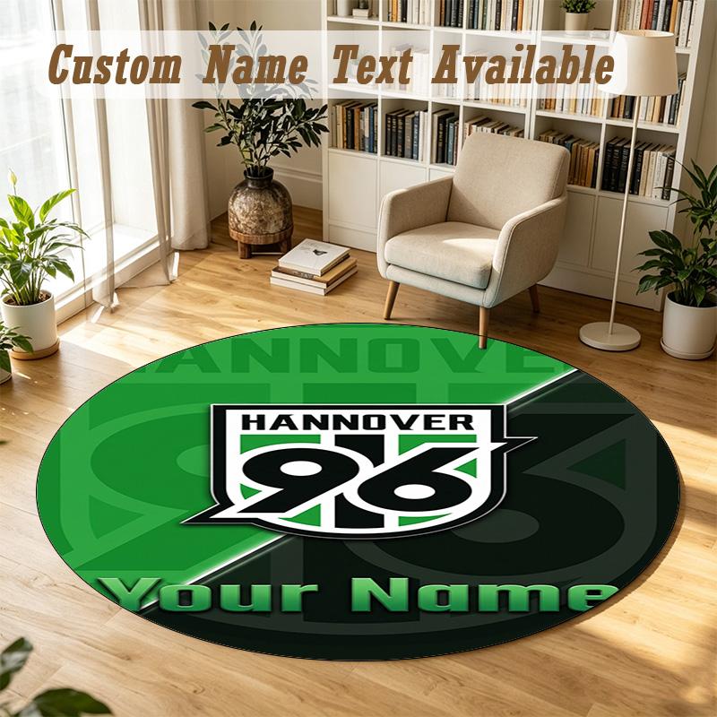 Round Rug Custom NameHannover 96 Pattern Non Slip Carpet Home Floor Decor
