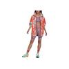 Adidas Color Block Logo Print Zip Jacket Women Jacket Orange HI6065