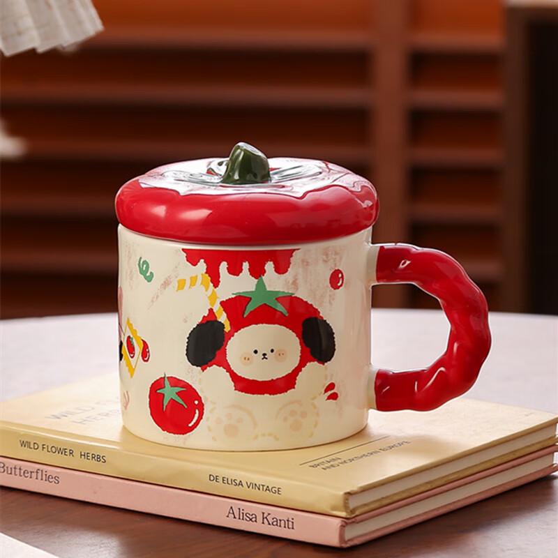 MaHuTun Cartoon Ceramic Mug Persimmon Dog