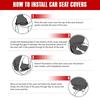 Water Resistant 3D Wolf Print Car Seat Cushion Covers Protectors With Elastic Straps For Universal And Easy Installation