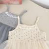 Baby Girl Summer Floral Mesh Romper Sweet Strapless Princess Bodysuit