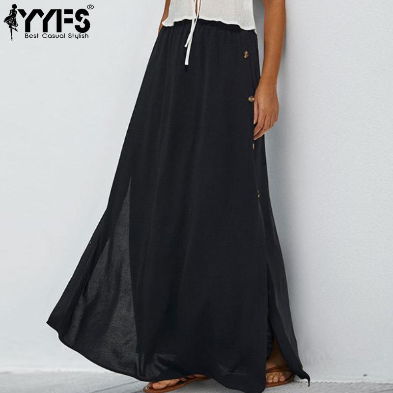 

YYFS Women s Solid Color Print Casual Summer Spring Skirts S