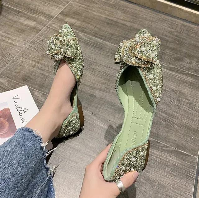 Women Fashion Flat Single Shoes Autumn Pointed Toe Shoes Flat Loafers Soft Sole Ladies Plus Size De Mujer