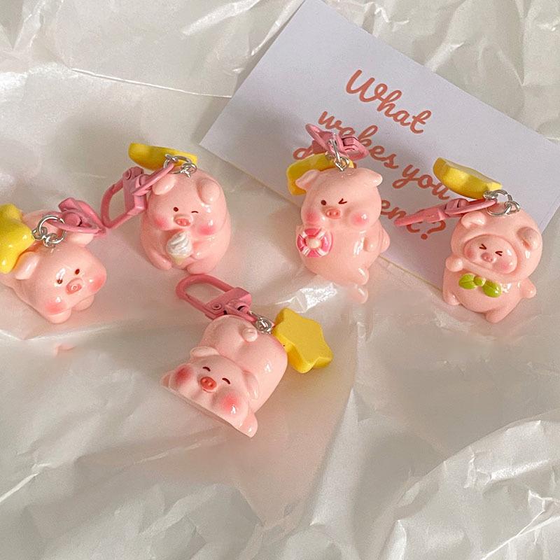 Uroczy Anime Mała Świnka Brelok Kreskówkowy Kawaii Świnka Brelok Zawieszka Kreatywna Dekoracja Plecaka Akcesoria Prezenty