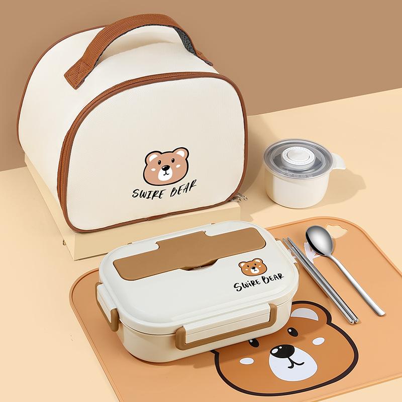 MeyJig Porta Pranzo in Plastica per Microonde Bento Box con Scomparto Contenitore per Alimenti Portatile 1/1.5L