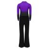 Conjunto de Leotard de Dança Brilhante com Strass, Gola Reversível, Manga Longa e Calça com Cós Elástico para Meninos