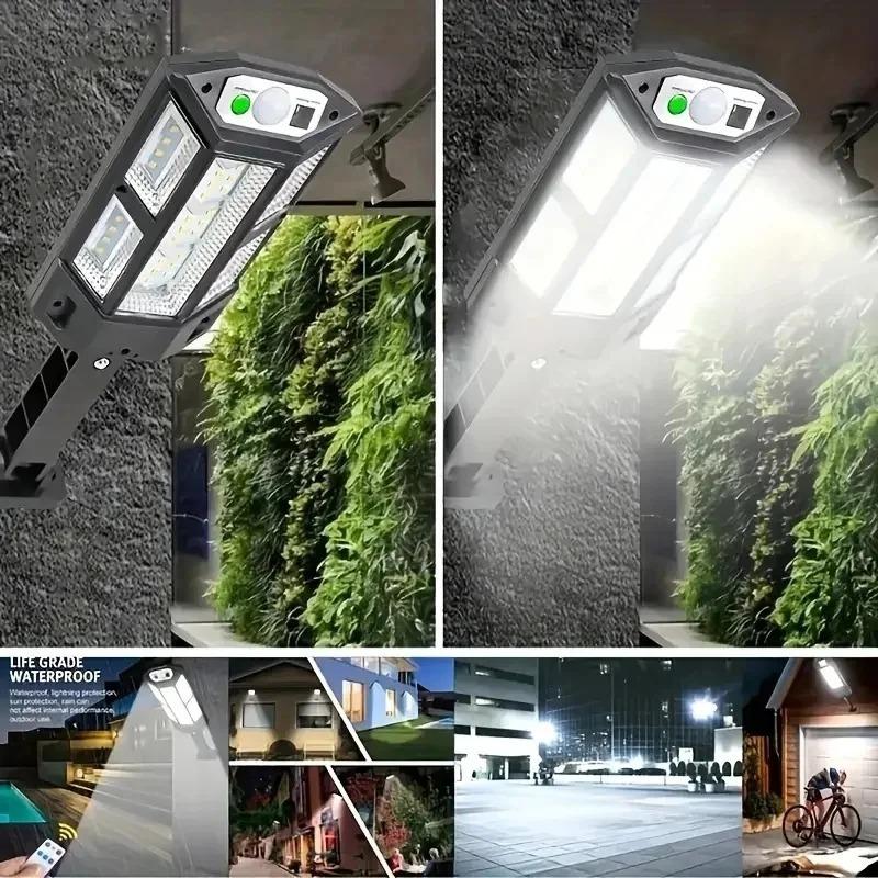 1pcs Bright LED Solar Wall Light, IP65 Motion Sensor, 3 Lighting Mode Light, Outdoor Garden Security Street Yard Lamp