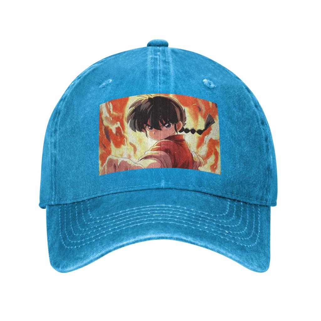 Ranma ? Saotome Pig Girls Washed Denim Cap Casual Baseball Caps Adjustable Hat Summer Unisex Baseball Hats