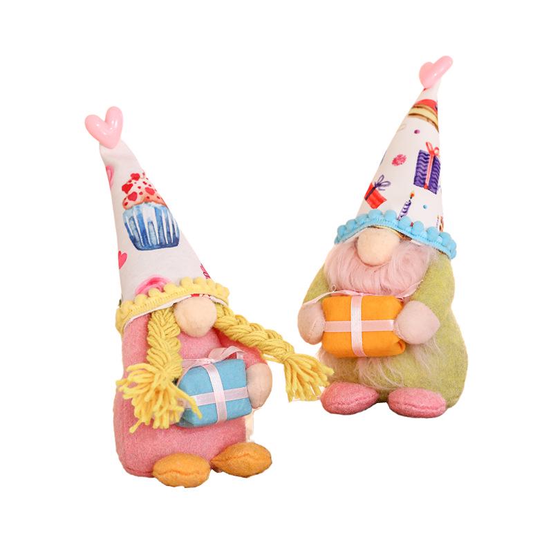 Cross New Faceless Gnome Rudolph Valentine's Birthday Doll Window Display Ornament.