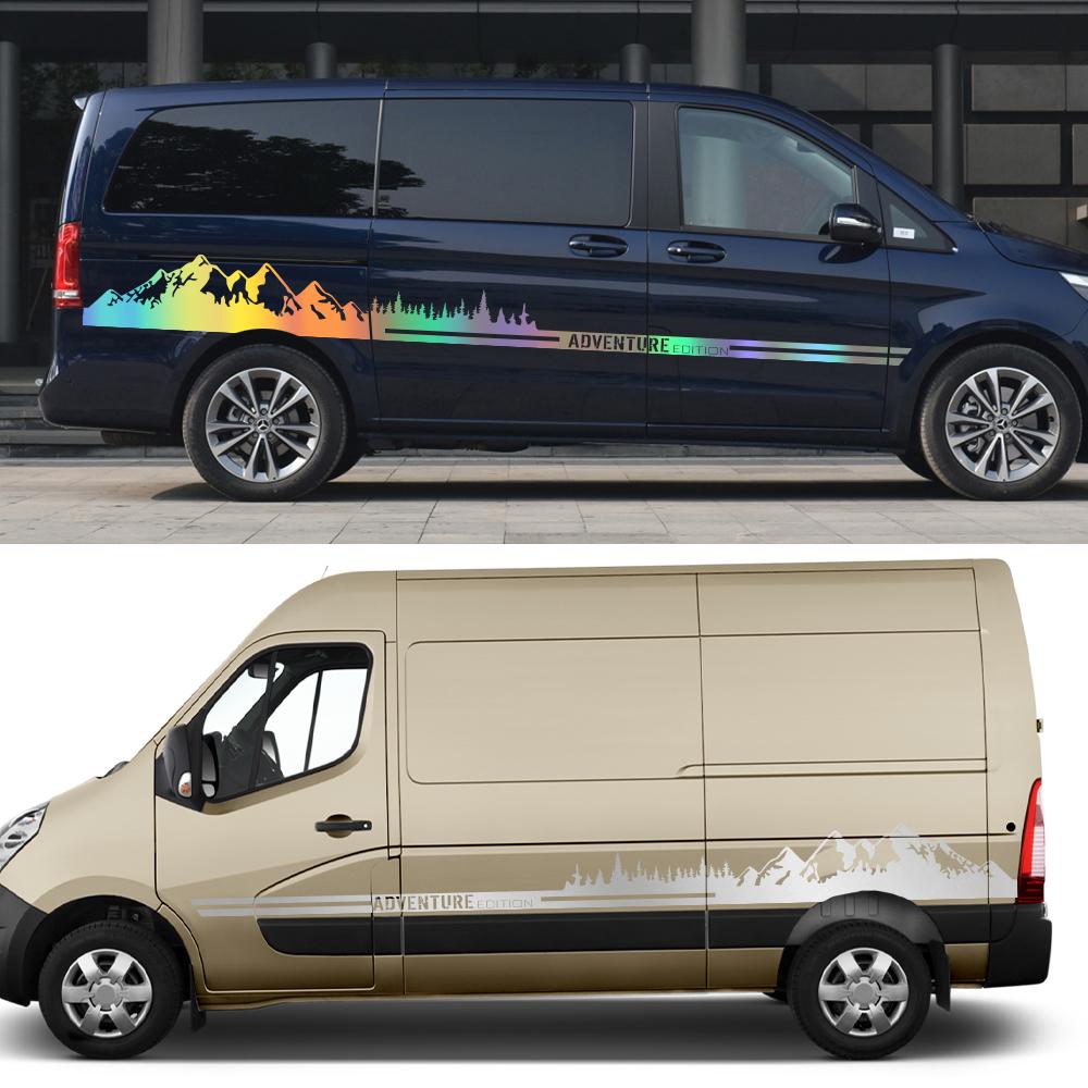 2PCS Auto Aufkleber Für Renault Master 2 3 4 NIssan NV400 Inter Opel Vauxhall Movano Tuning Zubehör Camper van Berg