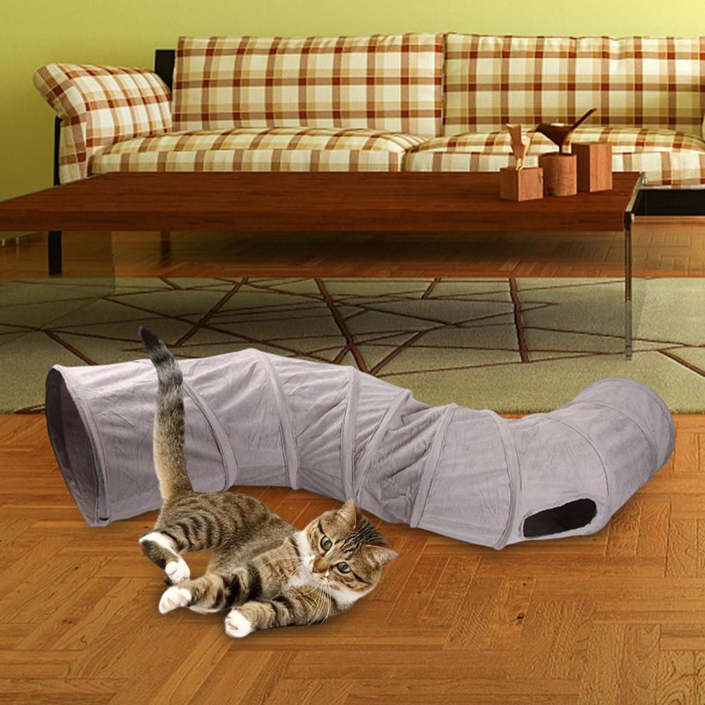 Collapsible Cat Tunnels Tube Interactive Toys Indoor for Large Cats